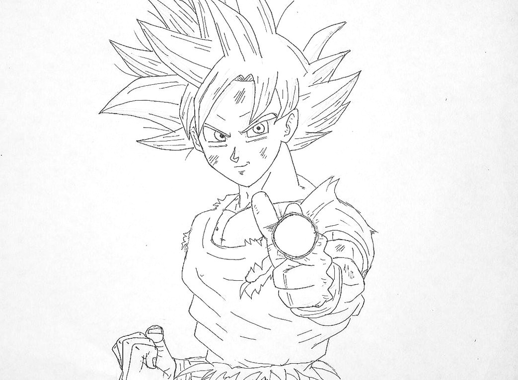 1043x766 Super Drawing Dragon Ball Z Goku Sketch - Goku Sketch Drawing