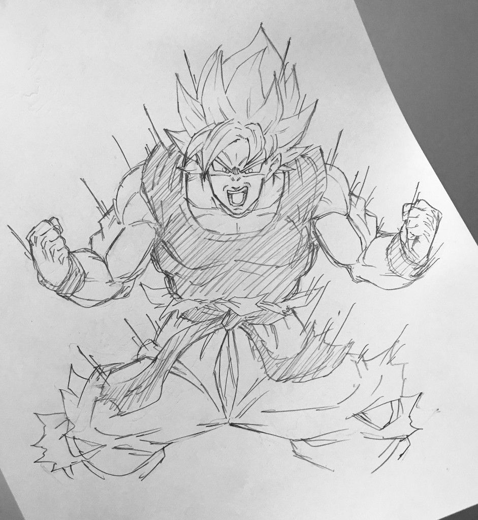 941x1024 Super Saiyan Goku Now I'm Angry Drawing Sketch Dragon Ball - Goku Sketch Drawing