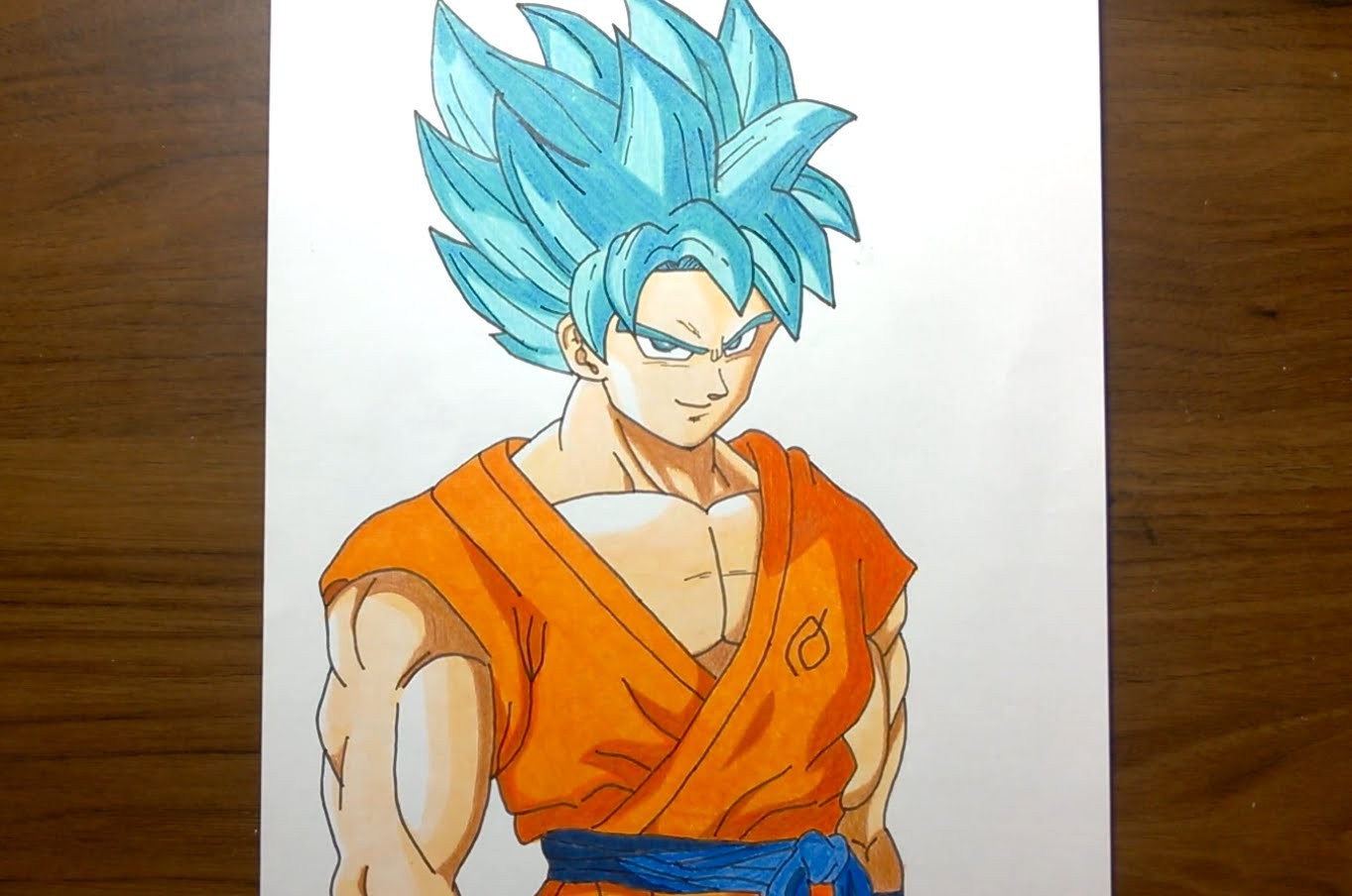 1363x904 Dragon Ball Z Goku Super Saiyan Coloring - Goku Ssgss Drawing