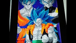 320x180 Drawing Vegito Gogeta Super Saiyan God Super Saiyan Blue - Goku Ssgss Drawing