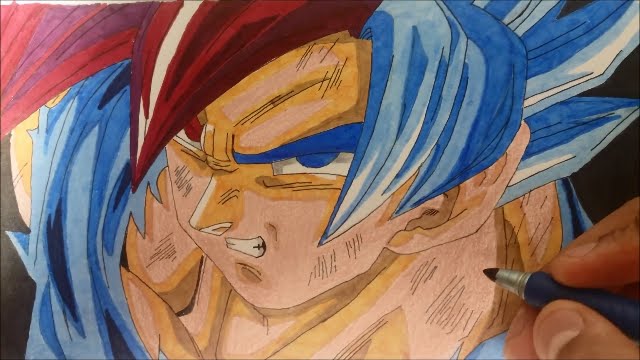 640x360 Speed Drawing - Goku Ssgss Drawing