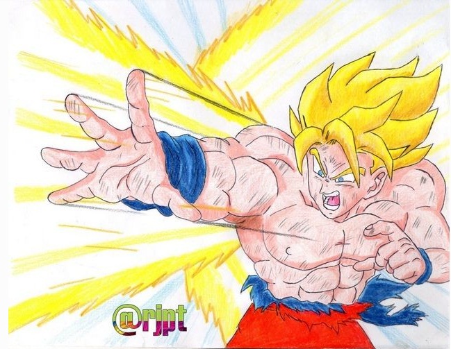 649x503 Drawing Of Goku Ssj Steemit - Goku Ssj Drawing
