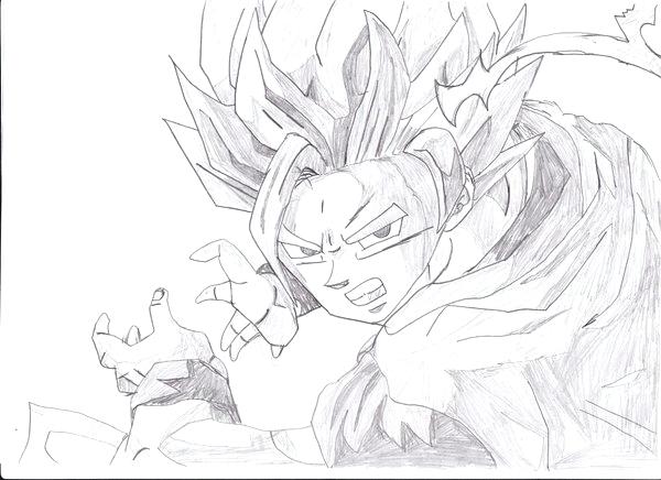 600x436 How To Draw Goku Full Body Piccolo Drawings Piccolo Drawing How - Goku Ssj Drawing