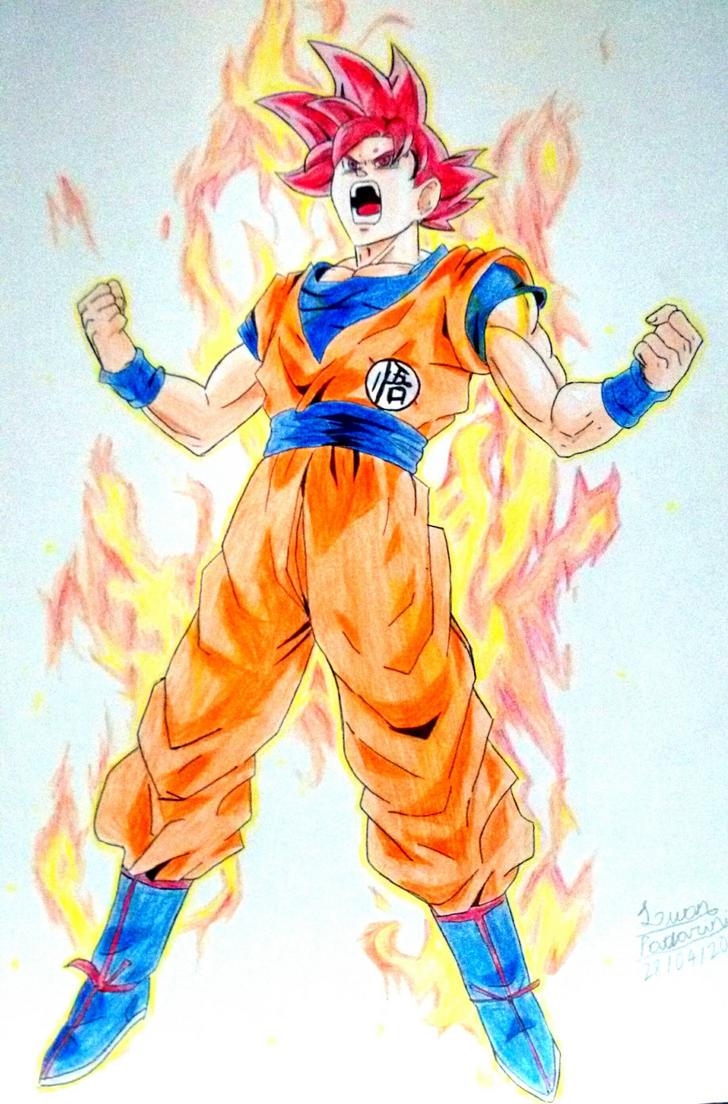 728x1104 Drawing Goku Ssj Deus - Goku Ssj Drawing