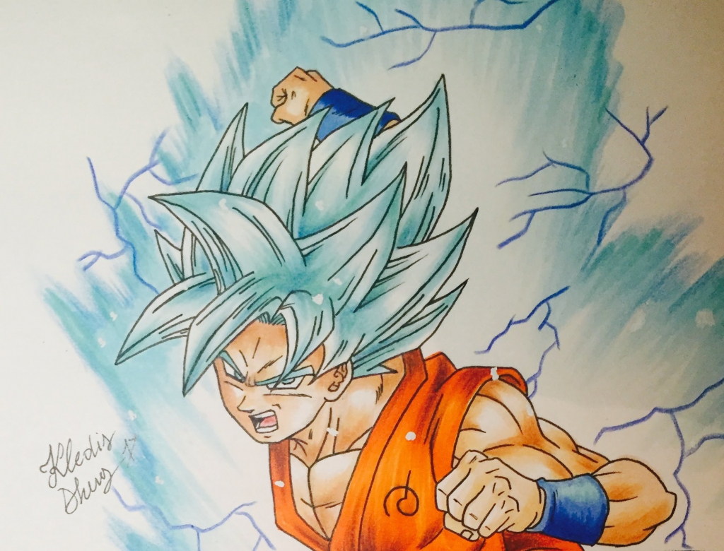 1024x780 Collection Of 'goku Super Saiyan God Drawing' Download More Than - Goku Ssj Drawing