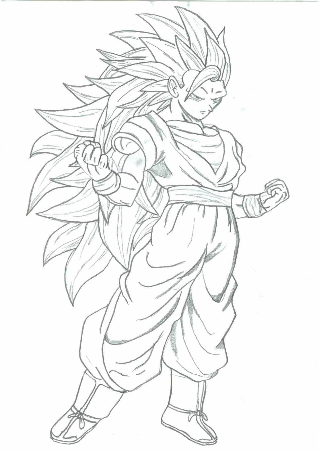 1240x1753 Dragon Ball Z Coloring Pages Goku Super Saiyan Coloring Dragon - Goku Ssj Drawing