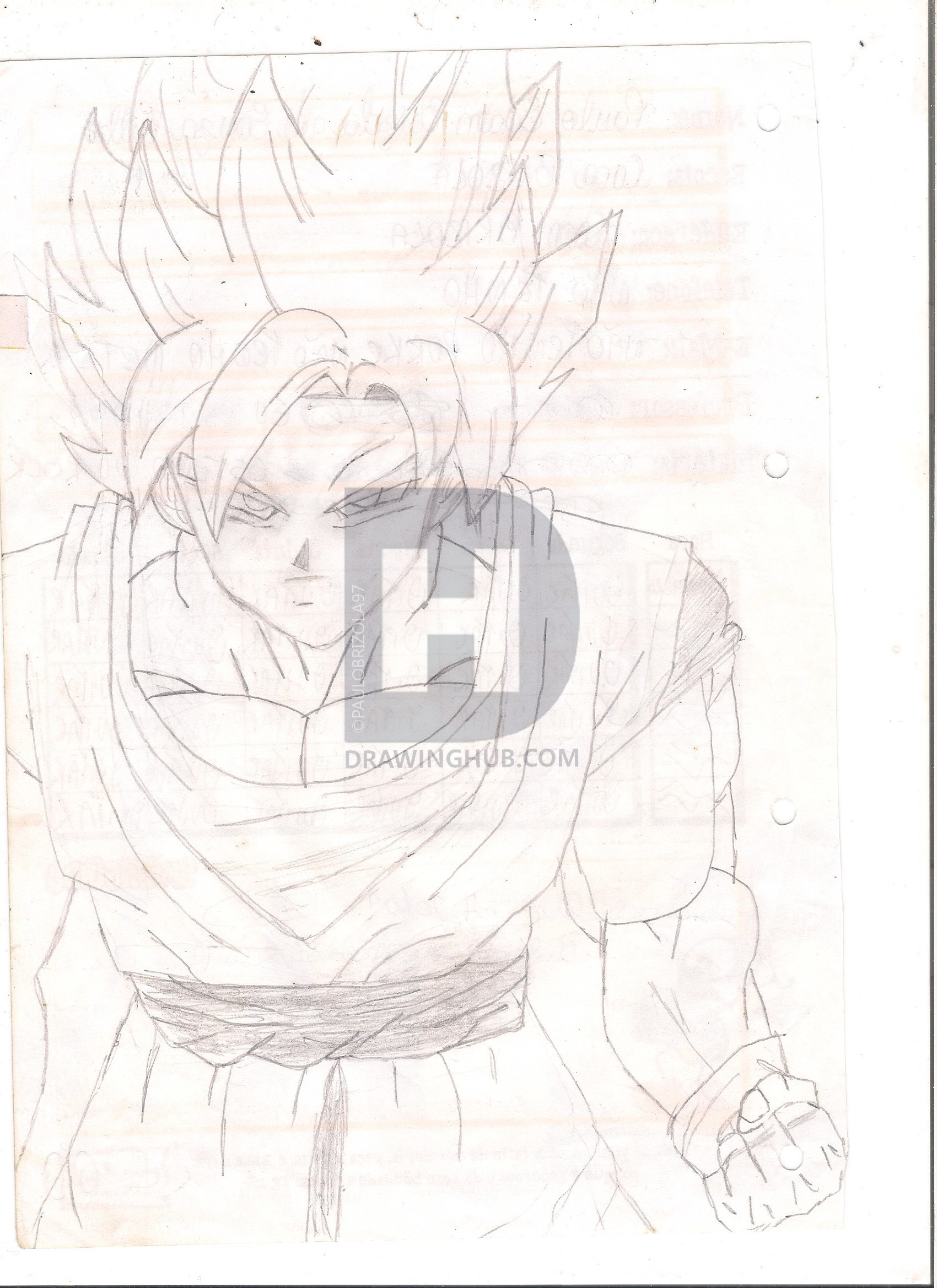 1700x2338 Goku Drawing - Goku Ssj2 Drawing