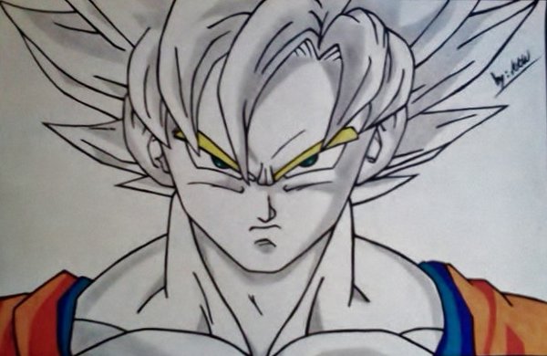 600x390 Goku Drawing Gtgt - Goku Ssj2 Drawing