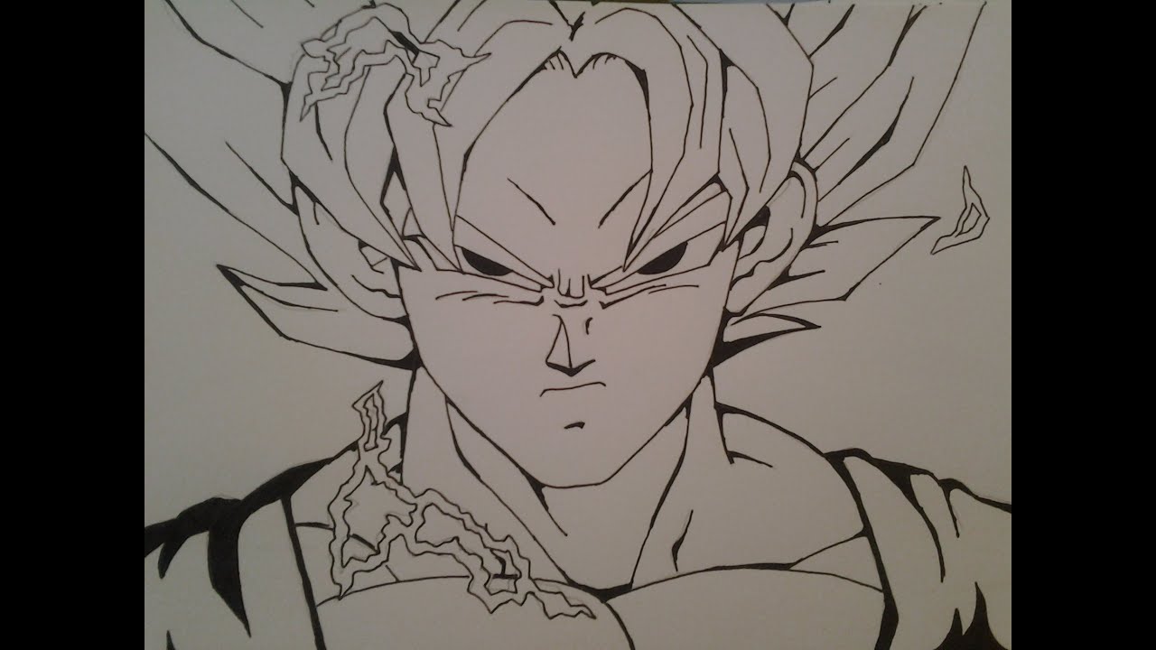 1280x720 How To Draw Goku - Goku Ssj2 Drawing