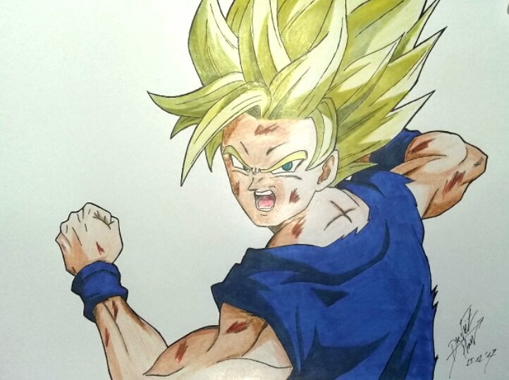 722x539 Son Goku - Goku Ssj2 Drawing