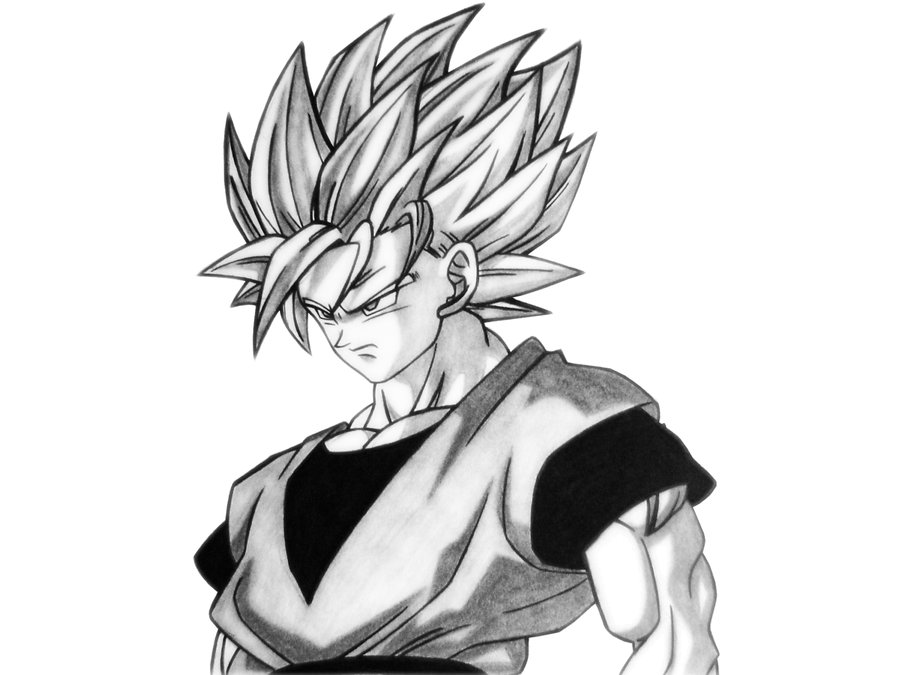 900x675 Super Saiyan Son Goku - Goku Ssj2 Drawing