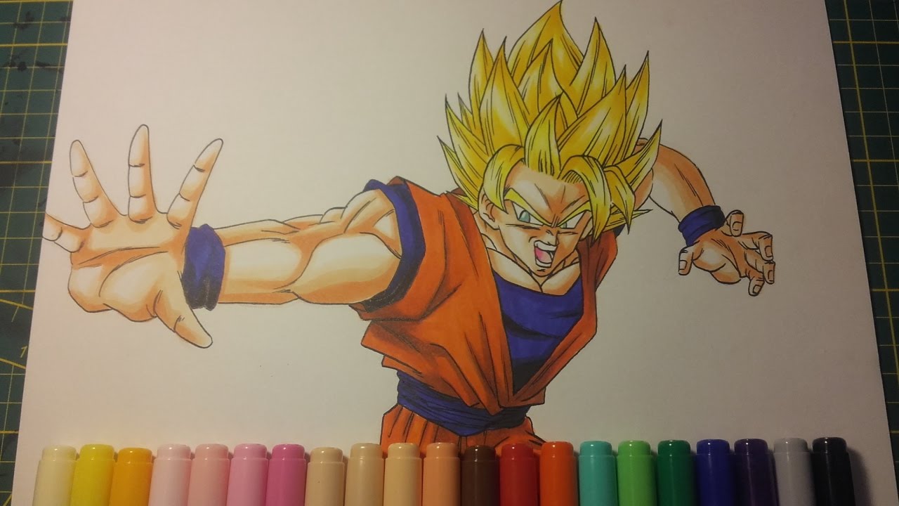 1280x720 Drawing Goku From Dokkan Battle - Goku Ssj2 Drawing