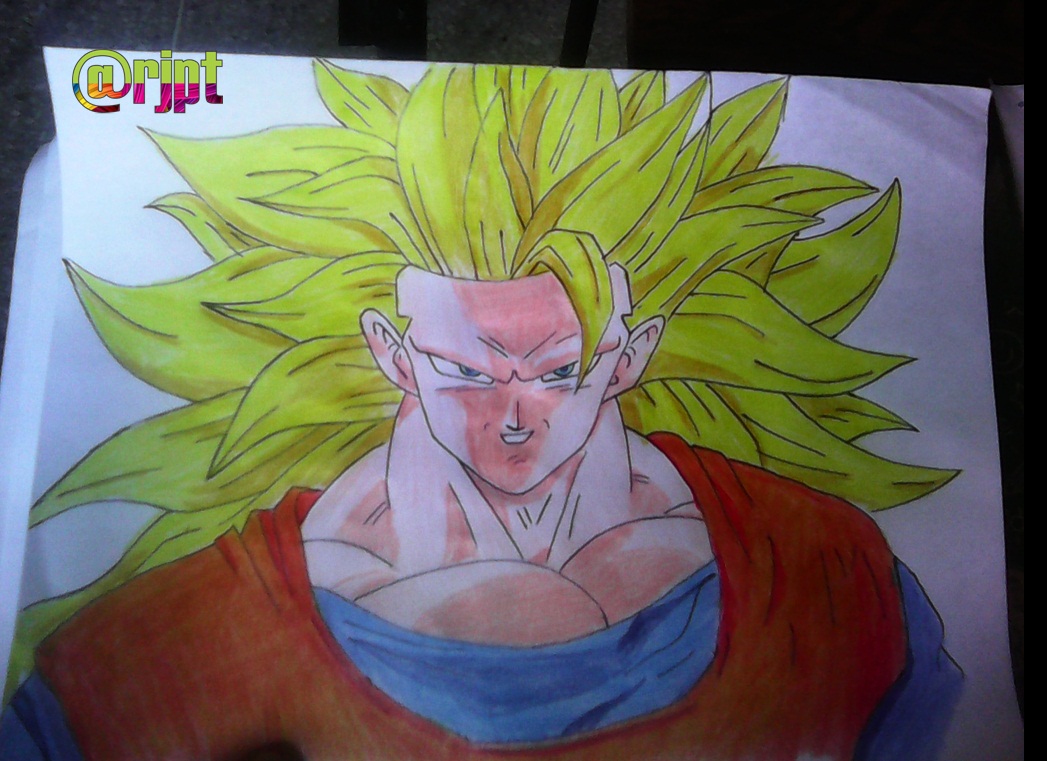 1047x761 Drawing Goku Step - Goku Ssj3 Drawing