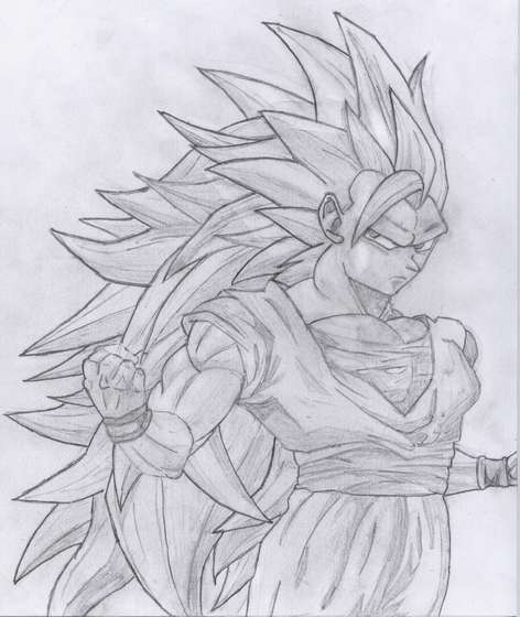 472x560 Fanpop - Goku Ssj3 Drawing