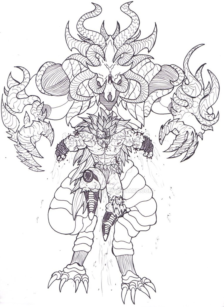 763x1046 Goku Vs Demon King - Goku Ssj3 Drawing