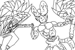 300x200 And Goku Vs Friezell - Goku Ssj3 Drawing