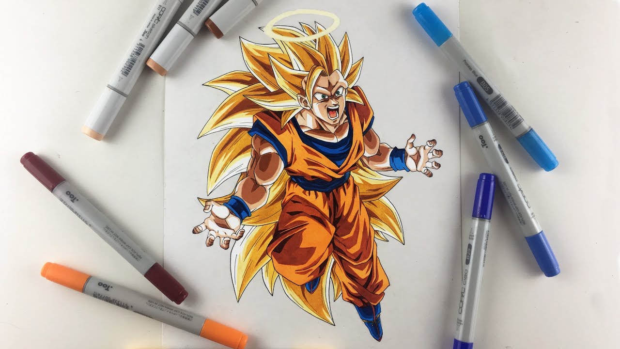 1280x720 Drawing Goku Super Saiyan - Goku Ssj3 Drawing