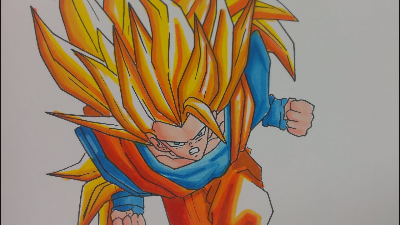 1280x720 Drawing Goku Dragon Ball Z - Goku Ssj3 Drawing