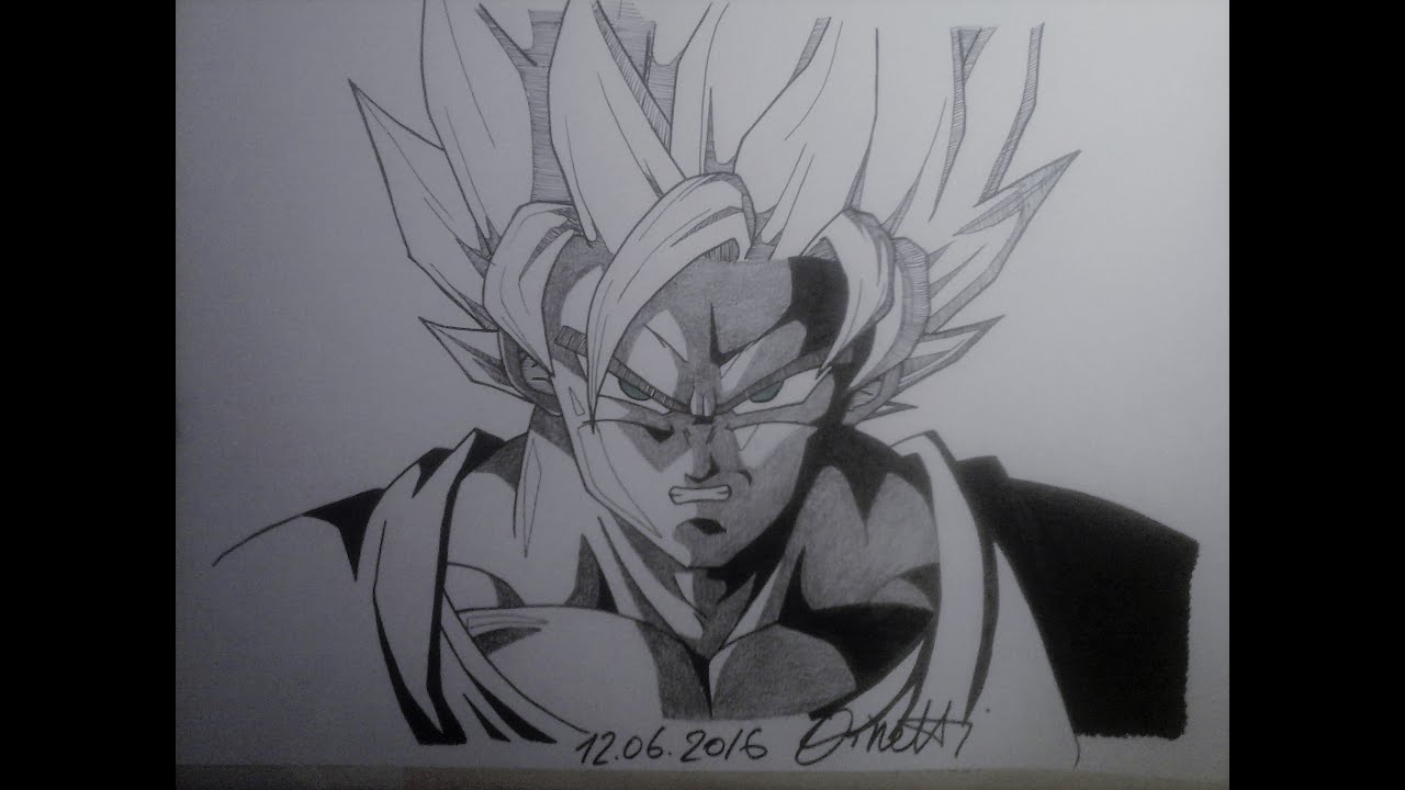 1280x720 Drawing Goku Super Saiyan - Goku Super Saiyan 2 Drawing