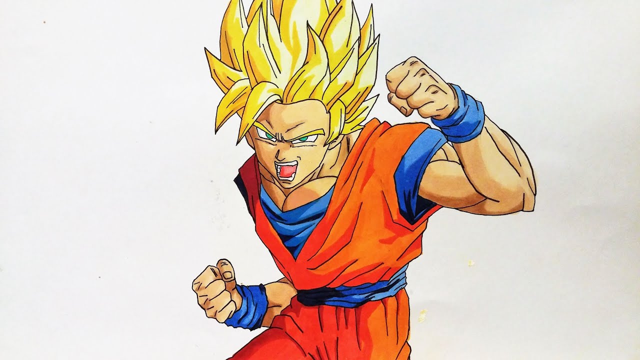 1280x720 Drawing Goku Super Saiyan Ssj - Goku Super Saiyan 2 Drawing