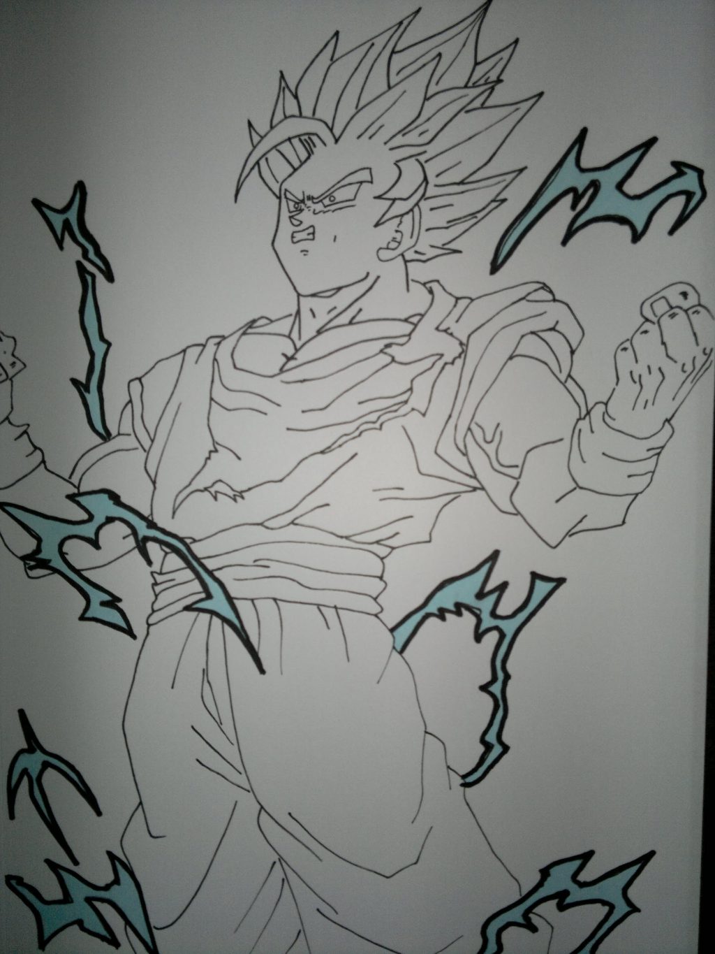 1024x1365 Pretty Ideas How To Draw Goku Super Saiyan Full Body Son Coloring - Goku Super Saiyan 2 Drawing