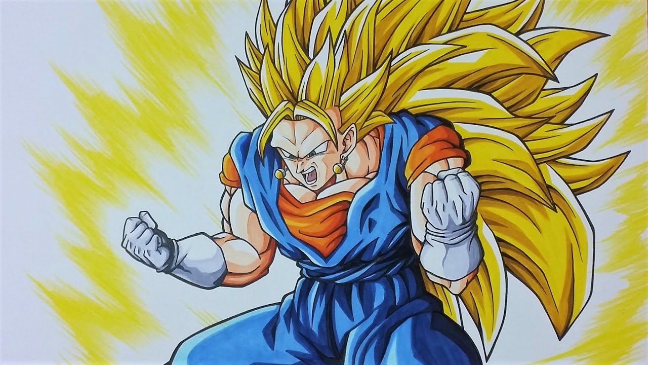 1280x720 Drawing Vegito - Goku Super Saiyan 3 Drawing