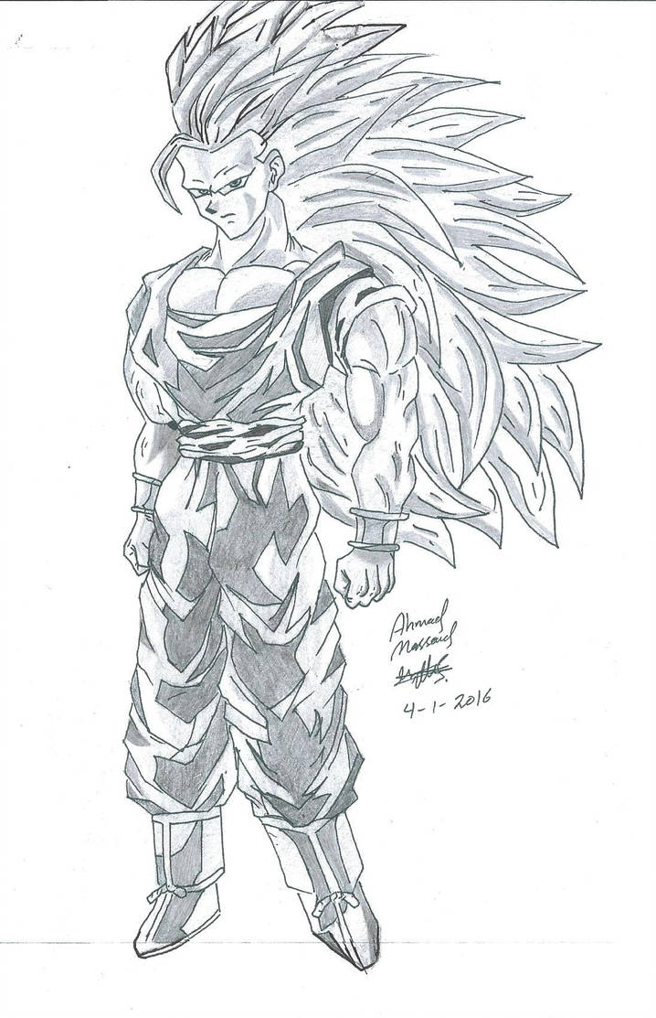 718x1113 Drawing Of Goku Super Saiyan - Goku Super Saiyan 3 Drawing