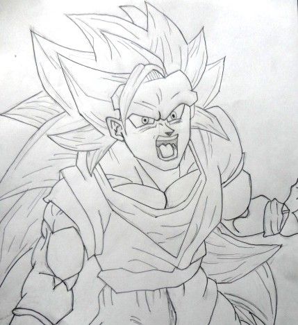 Goku Super Saiyan 3 Drawing At Paintingvalley Com Explore