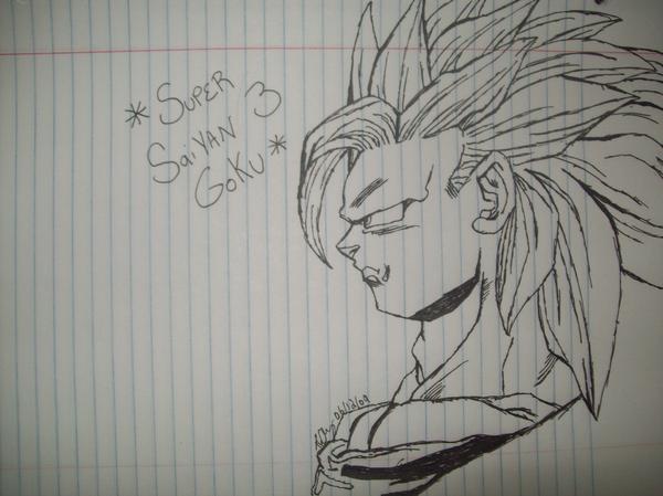 600x449 Goku Super Saiyan - Goku Super Saiyan 3 Drawing