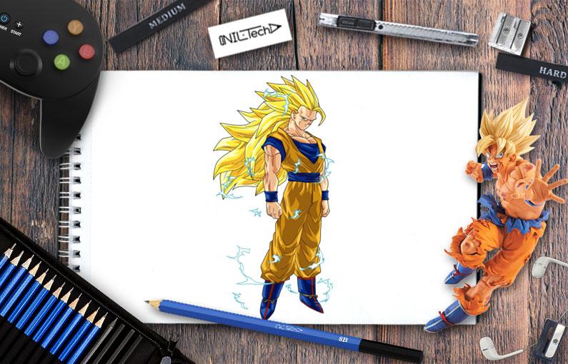 795x510 How To Draw Goku - Goku Super Saiyan 3 Drawing