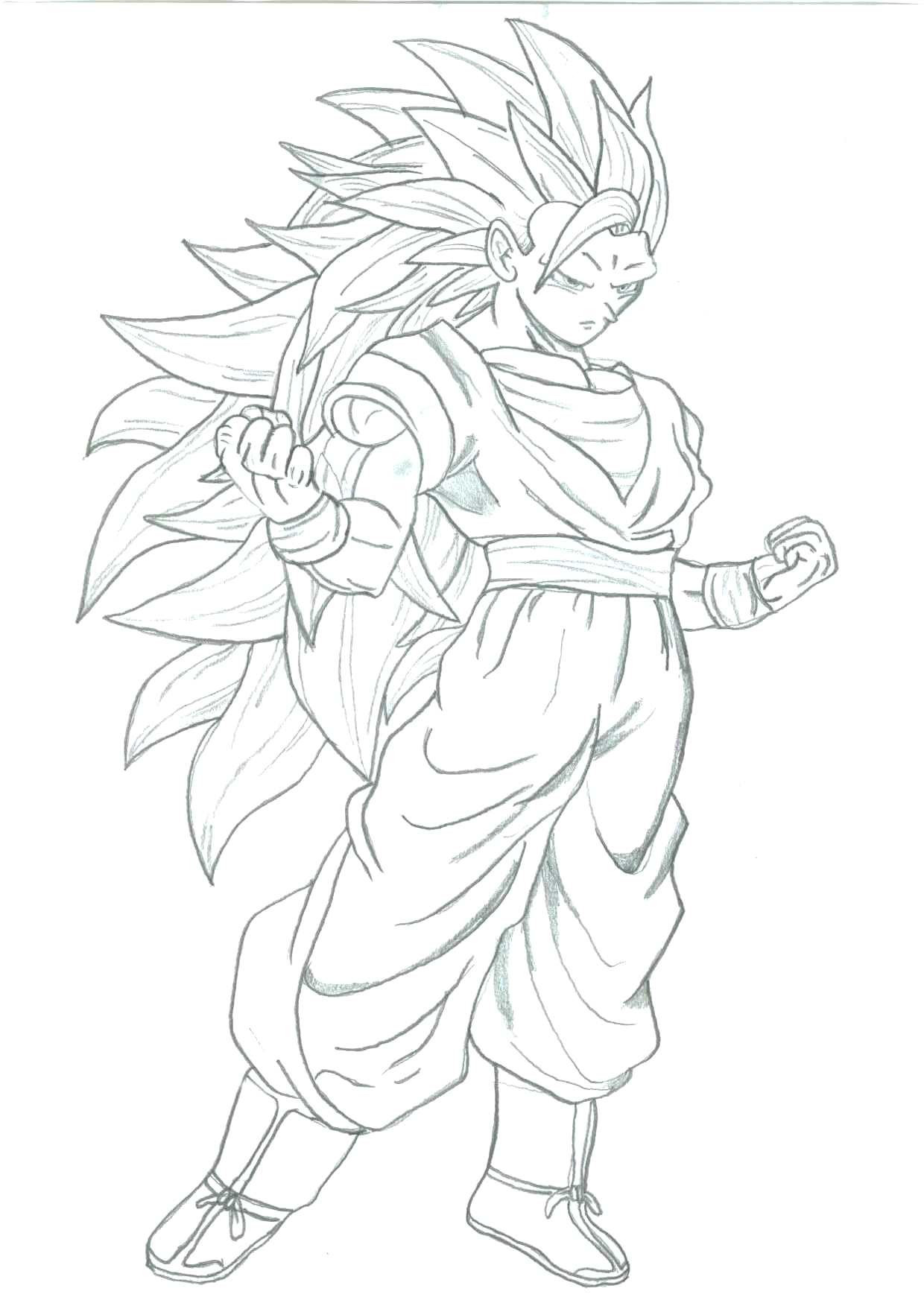 Goku Super Saiyan 3 Drawing at Explore collection