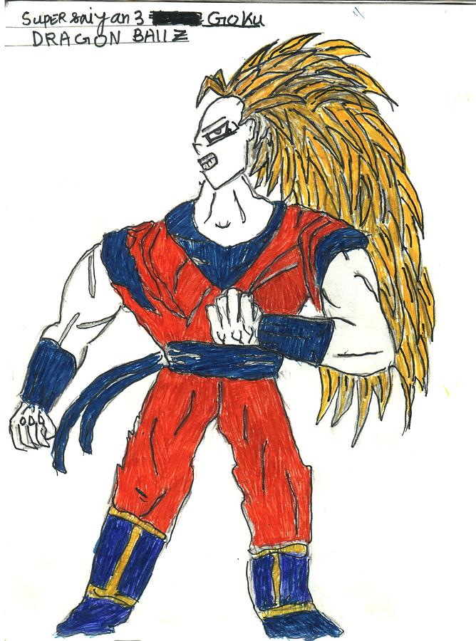 668x900 Super Saiyan Goku Drawing - Goku Super Saiyan 3 Drawing