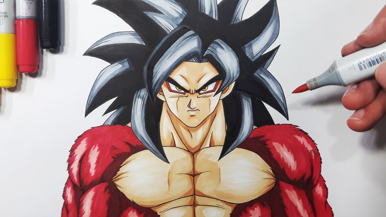 1280x720 How To Draw Goku Super Saiyan - Goku Super Saiyan 4 Drawing