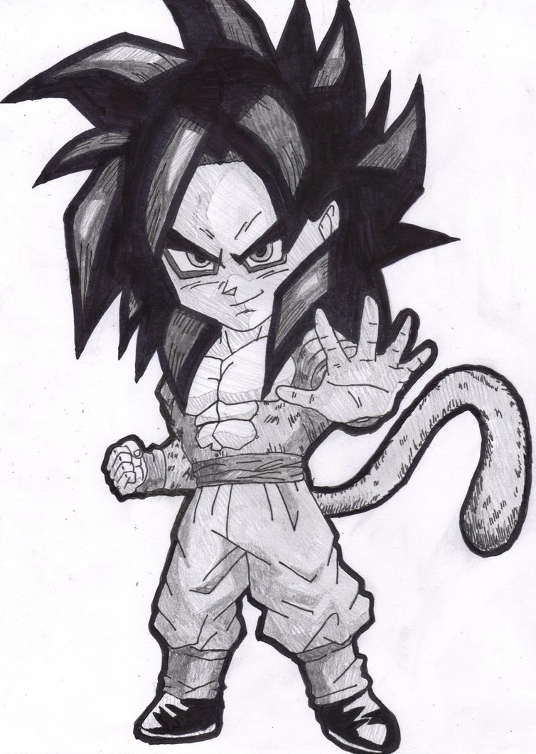 754x1060 How To Draw Dragon Ball Z Goku Super Saiyan - Goku Super Saiyan 4 Drawing