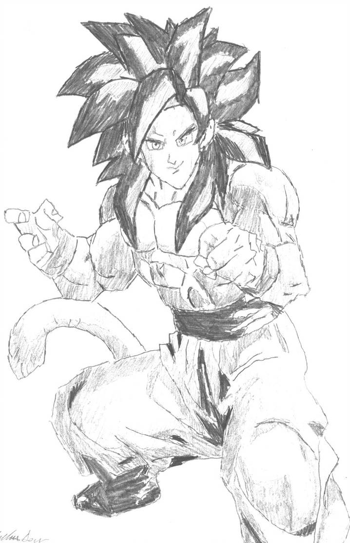 718x1113 Goku Super Saiyan Drawing - Goku Super Saiyan 4 Drawing