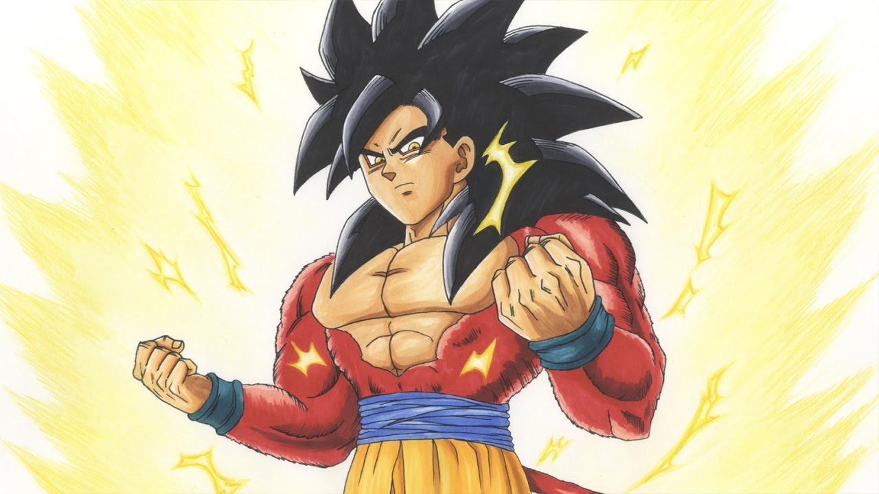 1280x720 Drawing Goku - Goku Super Saiyan 4 Drawing