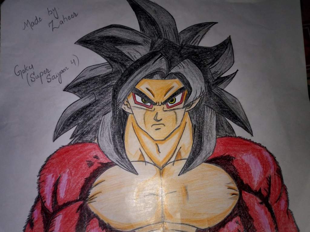 1024x768 Drawing Goku Super Saiyan - Goku Super Saiyan 4 Drawing