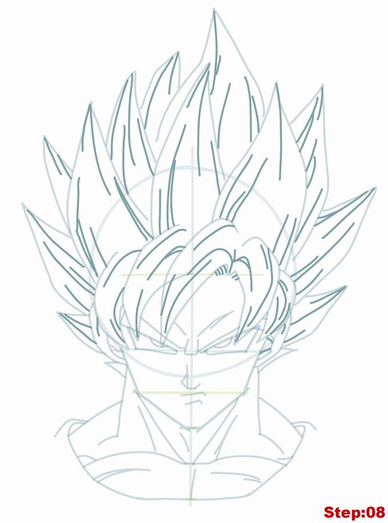 759x1024 drawing goku super saiyan from dragonball z tutorial step yo - Goku Super Saiyan Drawing