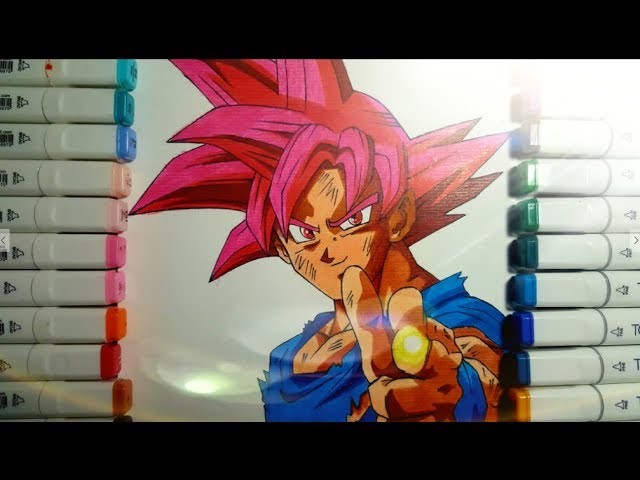 640x480 drawing goku super saiyan god super dragon ball vh art - Goku Super Saiyan God Drawing