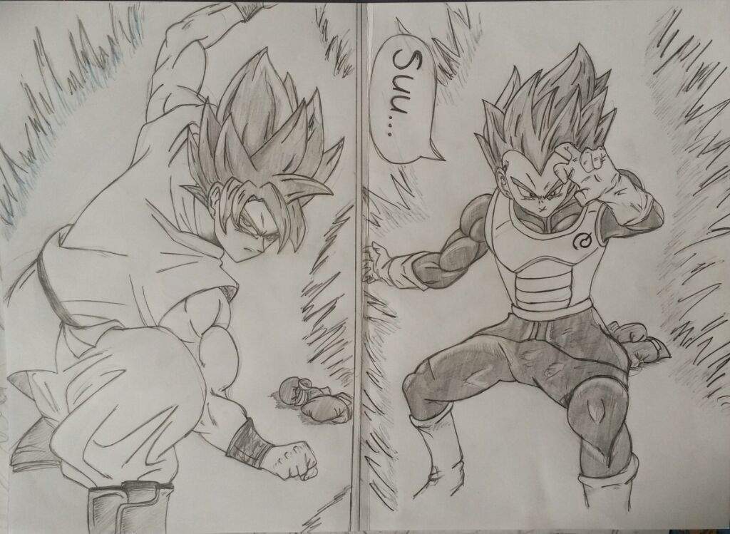 1024x749 Goku Vs Vegeta Manga Drawing Anime Amino - Goku Vs Vegeta Drawing