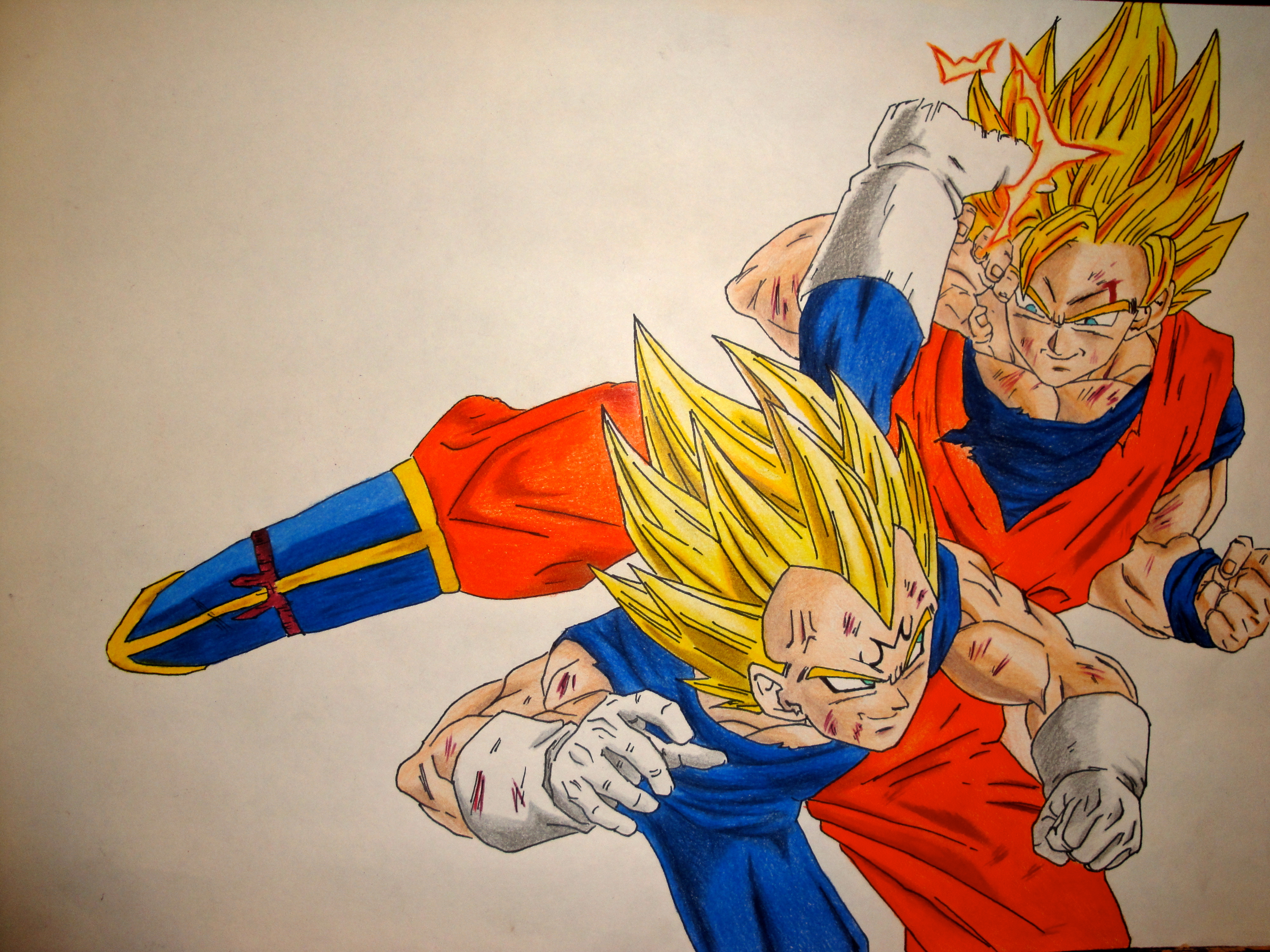 4000x3000 Vegeta And Goku Drawing Hd Wallpaper, Background Images - Goku Vs Vegeta Drawing
