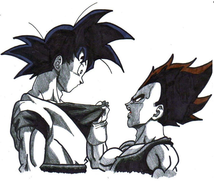 900x768 Goku And Vegeta Tattoo Designs - Goku Vs Vegeta Drawing
