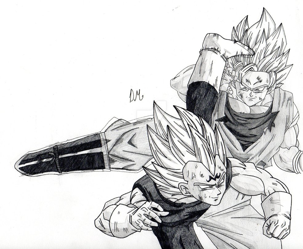 985x811 A Semi Old Dbz Drawing Goku Vs Majin Vegeta! - Goku Vs Vegeta Drawing