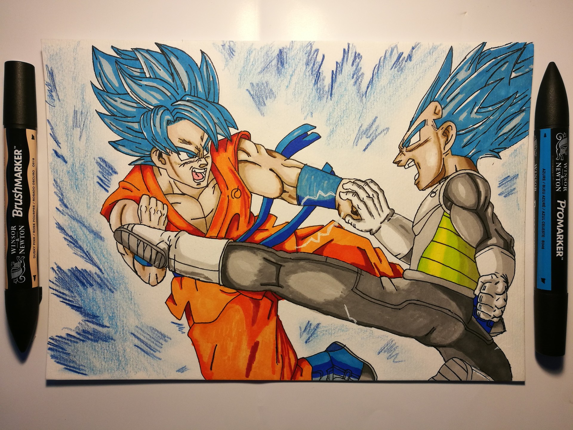 1920x1440 Adrian Derucki - Goku Vs Vegeta Drawing