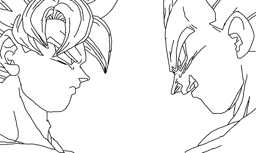 854x512 Colors! Live - Goku Vs Vegeta Drawing
