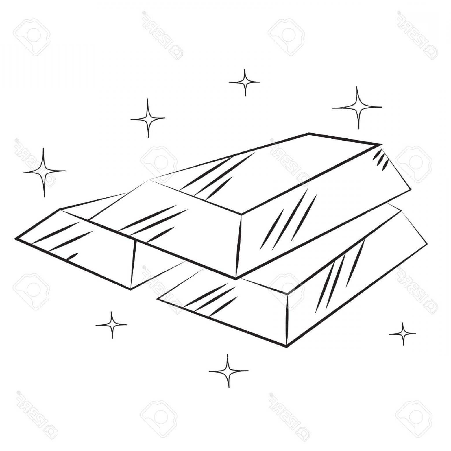 1560x1560 photoblack outline vector gold bar on white background caymancode - Gold Bar Drawing