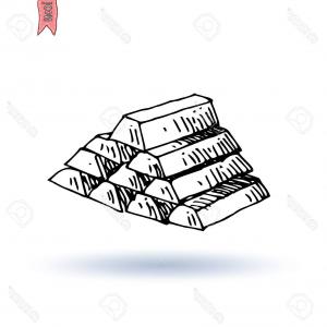 300x300 photostock vector gold bars icon hand drawn vector illustration - Gold Bar Drawing
