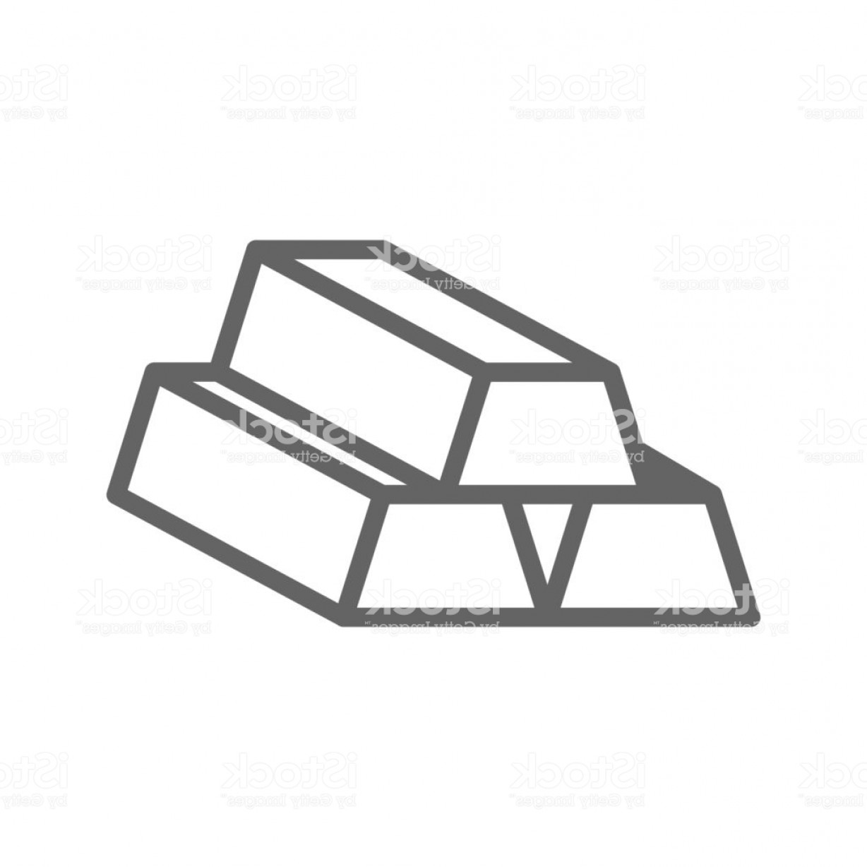 1228x1228 simple gold bars line icon symbol and sign vector illustration - Gold Bar Drawing