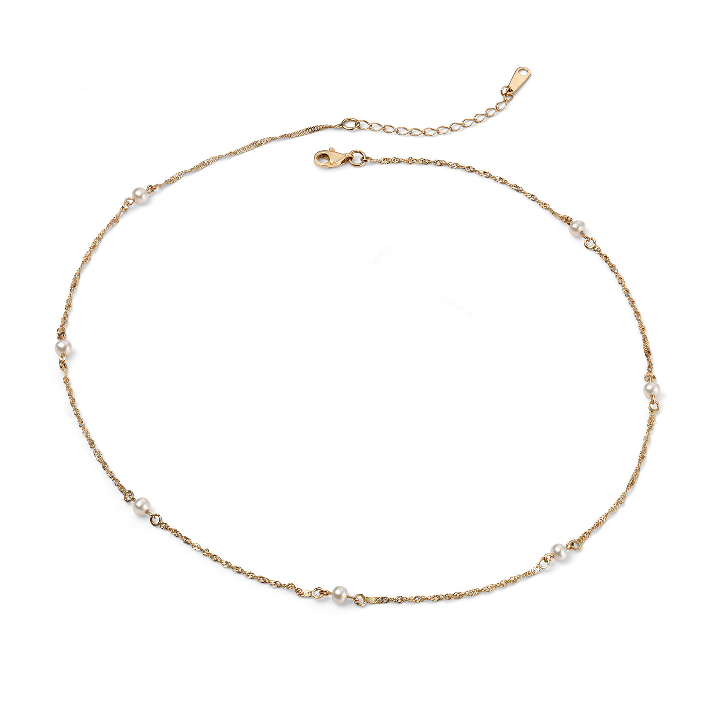 1430x1430 Gold Pearl Chain Necklace Murphy Jewellers Of Kilkenny - Gold Chain Drawing