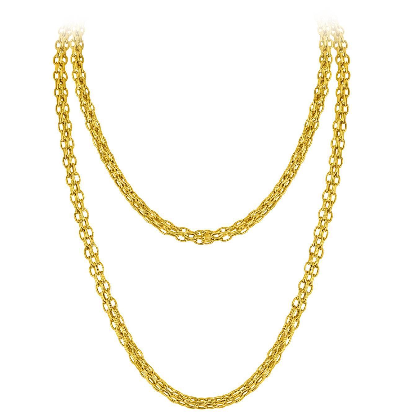 1348x1348 Tiffany And Co Estate Gold Chain Necklace For Sale - Gold Chain Drawing